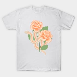 Rosy Boa and Roses T-Shirt